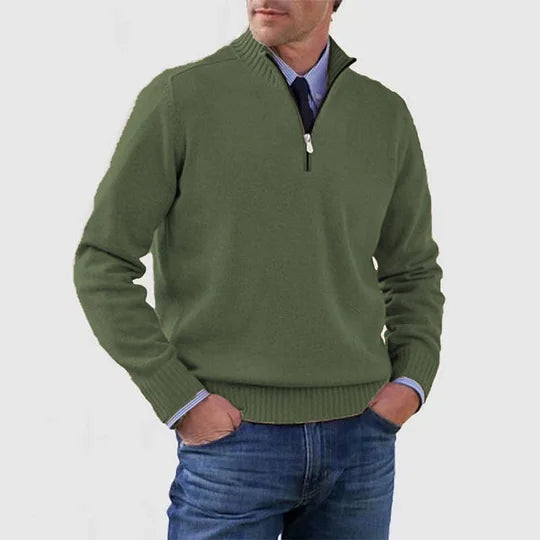 Anthony | Men's Elegant Mid-Zip Sweater
