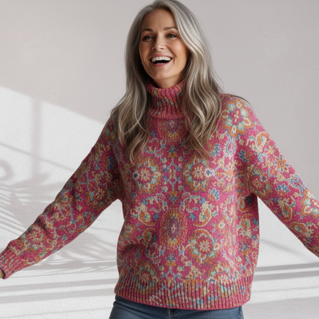 Annabelle | Floral Turtleneck