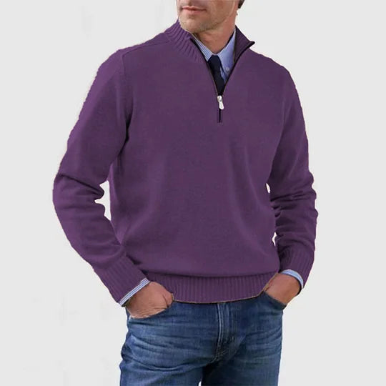 Anthony | Men's Elegant Mid-Zip Sweater