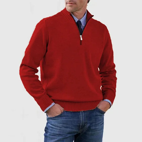 Anthony | Men's Elegant Mid-Zip Sweater
