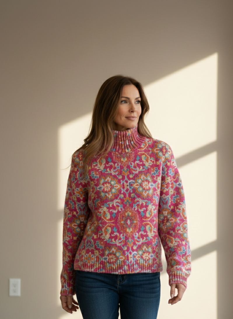 Annabelle | Floral Turtleneck